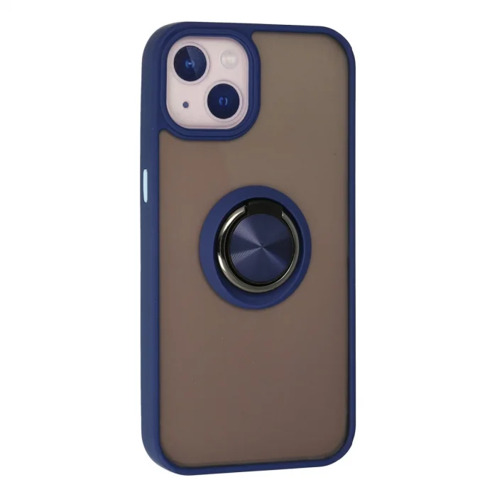 BUĞZ İphone 15 Kılıf Montreal Yüzüklü Silikon Kapak - Lacivert