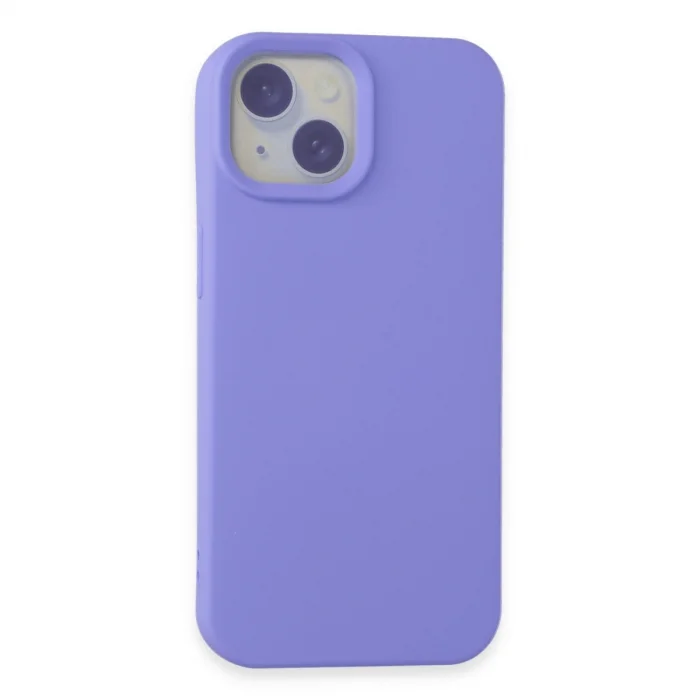 BUĞZ İphone 15 Kılıf Nano İçi Kadife Silikon - Lila