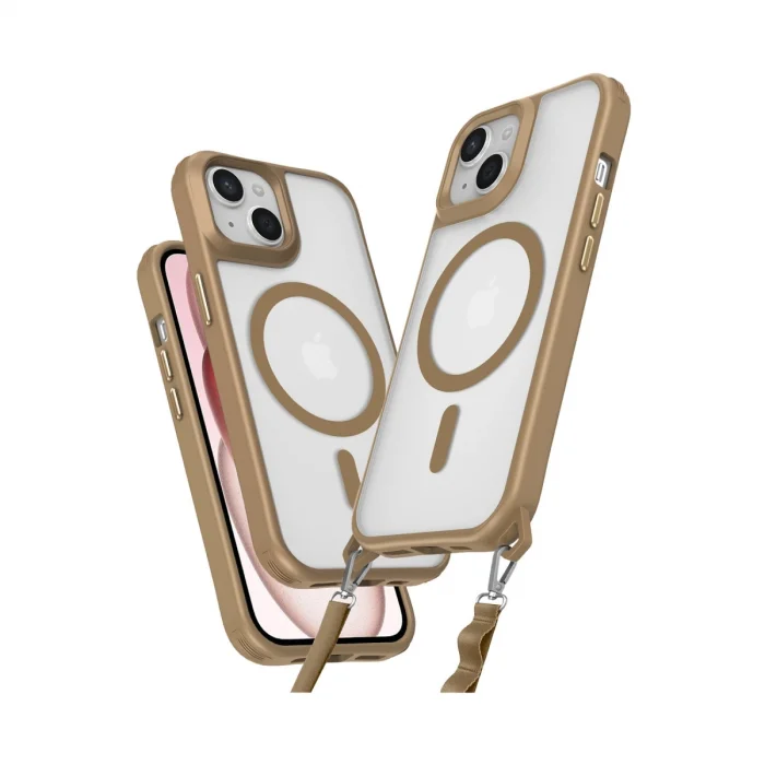 BUĞZ İphone 15 Plus Kılıf Enka Magsafe Silikon Kılıf - Desert