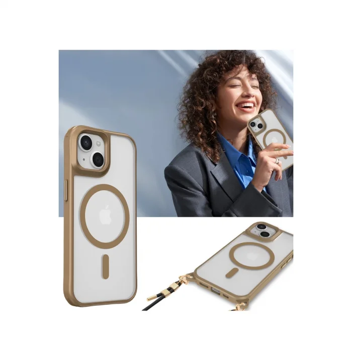 BUĞZ İphone 15 Plus Kılıf Enka Magsafe Silikon Kılıf - Desert