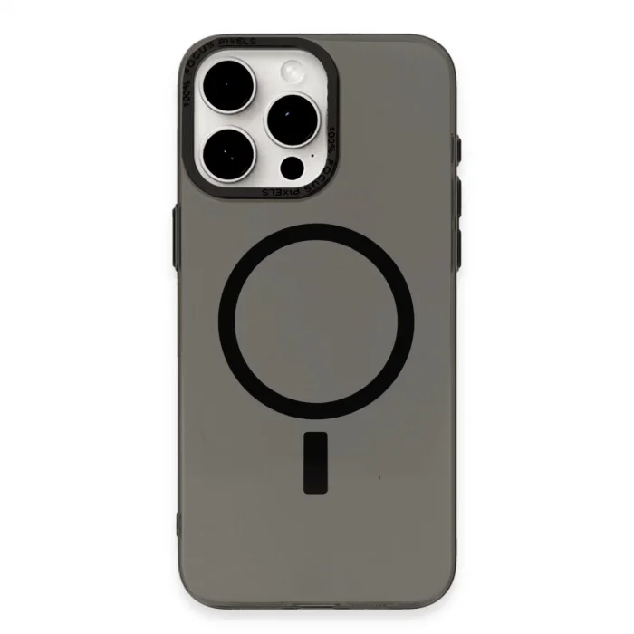 BUĞZ İphone 15 Pro Kılıf Anka Pc Magneticsafe Sert Metal Kapak - Siyah