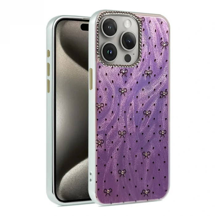 BUĞZ İphone 15 Pro Kılıf Blade Aynalı Desenli Kapak - Desen 2