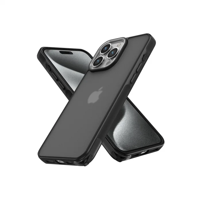 BUĞZ İphone 15 Pro Kılıf Elegant Kapak - Siyah