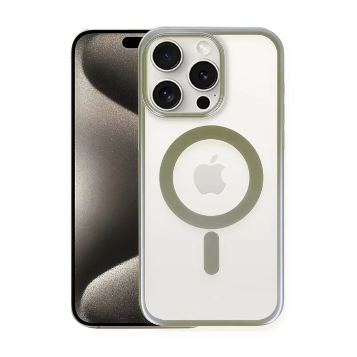 BUĞZ İphone 15 Pro Kılıf Erozi Magsafe Kapak - Gri