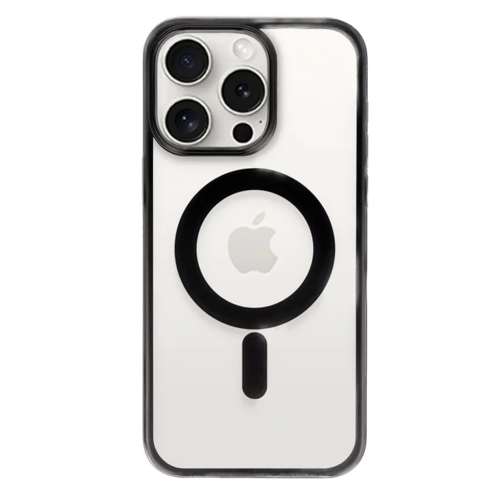 BUĞZ İphone 15 Pro Kılıf Erozi Magsafe Kapak - Siyah