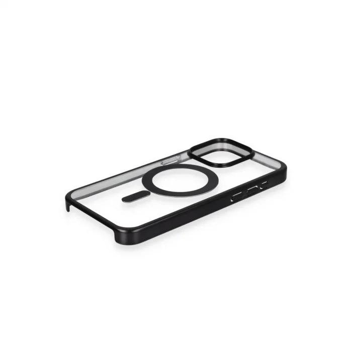 BUĞZ İphone 15 Pro Kılıf Erozi Magsafe Kapak - Siyah