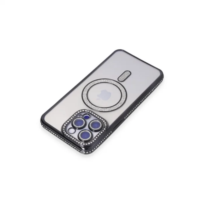 BUĞZ İphone 15 Pro Kılıf Joke Simli Magneticsafe Kılıf - Siyah