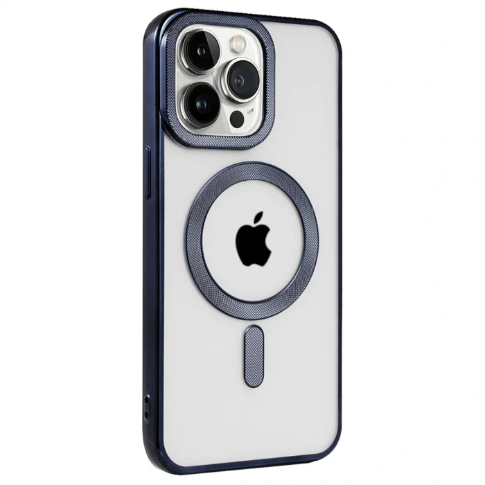 BUĞZ İphone 15 Pro Kılıf Kronos Magsafe Kapak - Lacivert