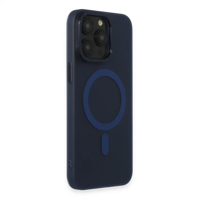 BUĞZ İphone 15 Pro Kılıf Lodos Magneticsafe Mat Kapak - Mavi