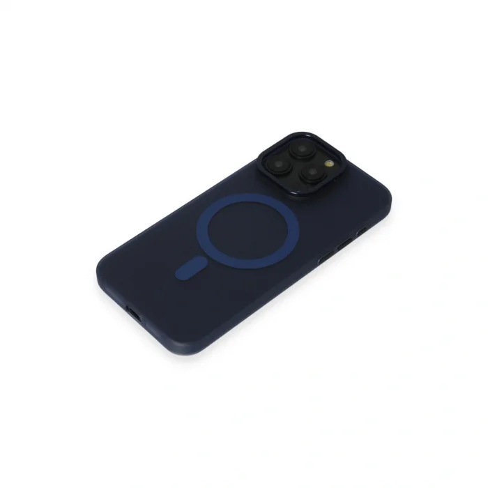 BUĞZ İphone 15 Pro Kılıf Lodos Magneticsafe Mat Kapak - Mavi