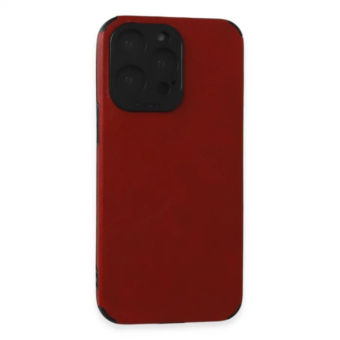 BUĞZ İphone 15 Pro Kılıf Loop Deri Silikon - Kırmızı