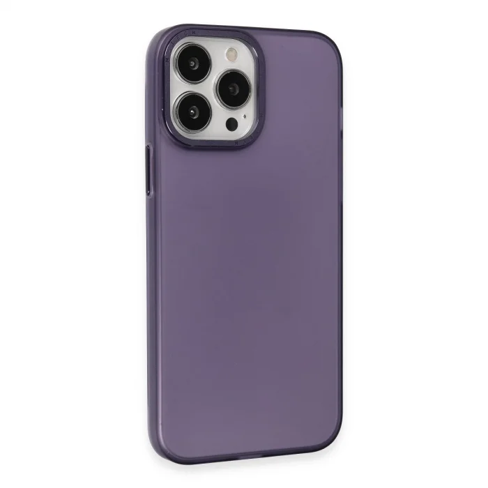 BUĞZ İphone 15 Pro Kılıf Modos Metal Kapak - Derin Mor