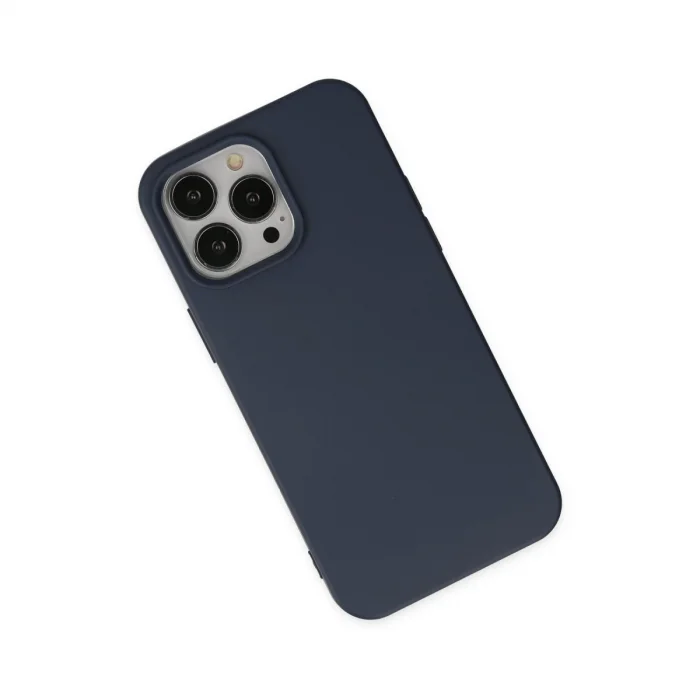 BUĞZ İphone 15 Pro Kılıf Nano İçi Kadife Silikon - Lacivert