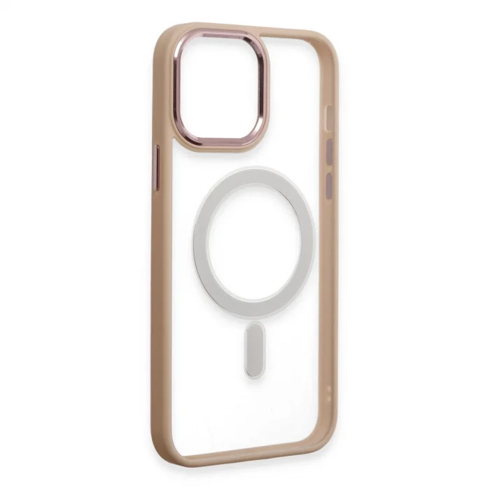 BUĞZ İphone 15 Pro Kılıf Room Magneticsafe Silikon - Pudra