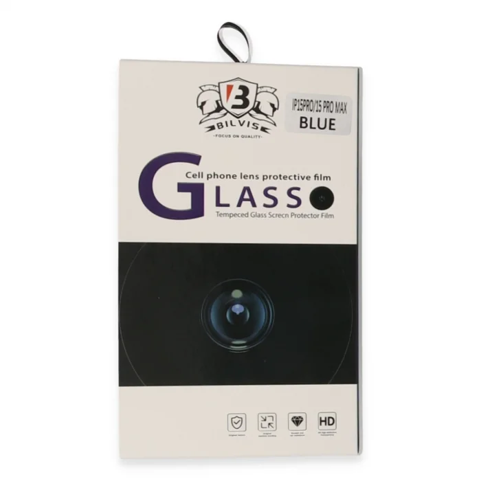 BUĞZ İphone 15 Pro Max Bilvis Titan Kamera Lens - Lacivert