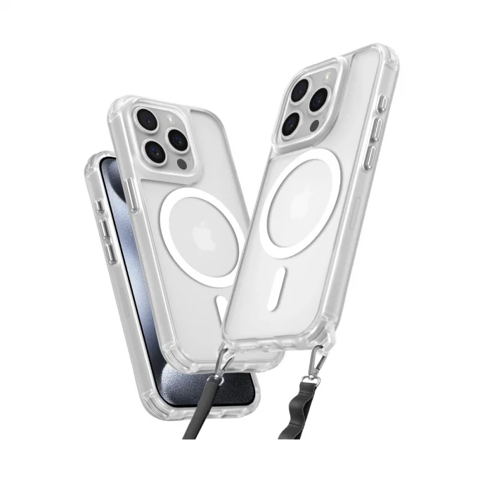BUĞZ İphone 15 Pro Max Kılıf Enka Magsafe Silikon Kılıf - Şeffaf