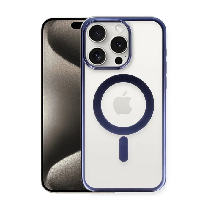 BUĞZ İphone 15 Pro Max Kılıf Erozi Magsafe Kapak - Lacivert