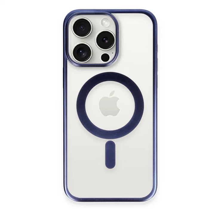 BUĞZ İphone 15 Pro Max Kılıf Erozi Magsafe Kapak - Lacivert