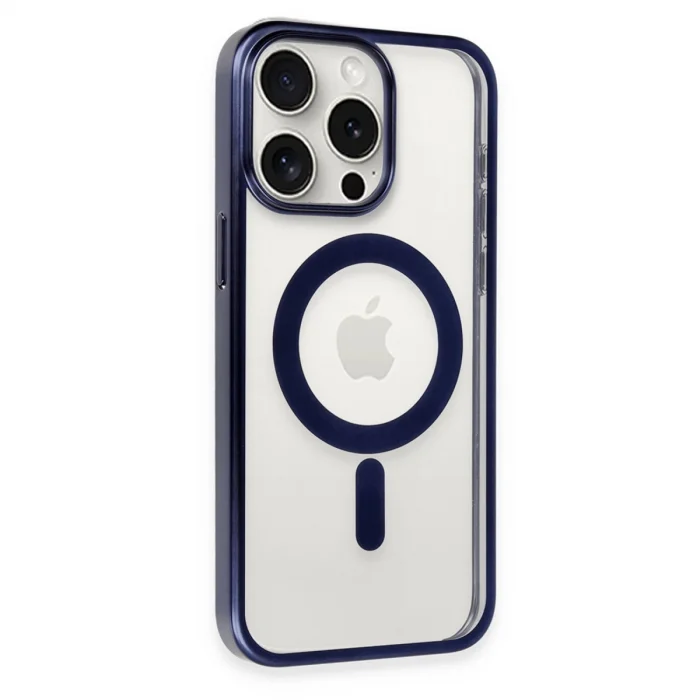BUĞZ İphone 15 Pro Max Kılıf Erozi Magsafe Kapak - Lacivert