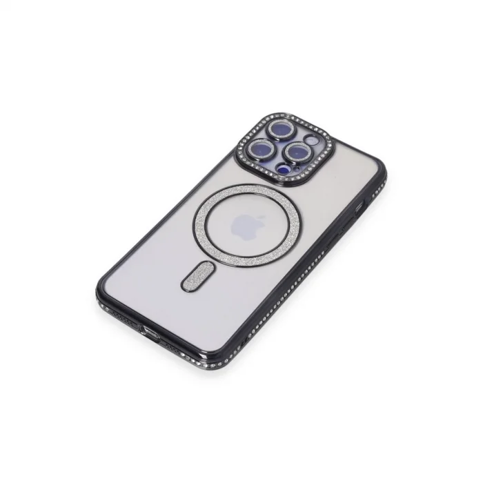 BUĞZ İphone 15 Pro Max Kılıf Joke Simli Magneticsafe Kılıf - Siyah