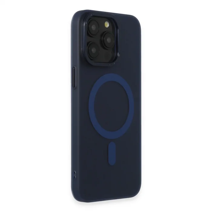 BUĞZ İphone 15 Pro Max Kılıf Lodos Magneticsafe Mat Kapak - Mavi