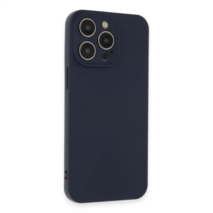 BUĞZ İphone 15 Pro Max Kılıf Nano İçi Kadife Silikon - Lacivert