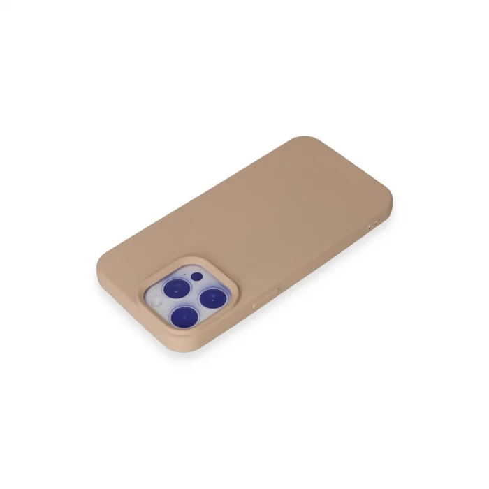 BUĞZ İphone 15 Pro Max Kılıf Nano İçi Kadife Silikon - Pudra