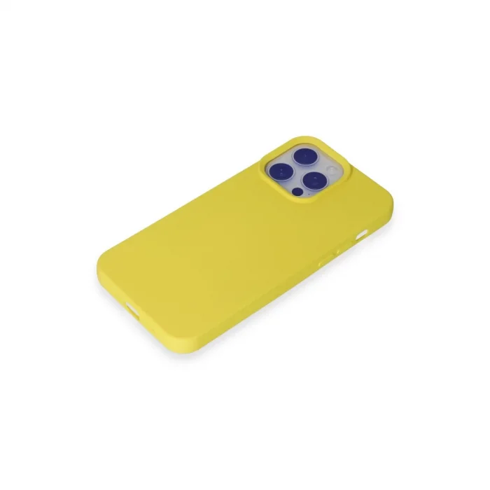 BUĞZ İphone 15 Pro Max Kılıf Nano İçi Kadife Silikon - Sarı