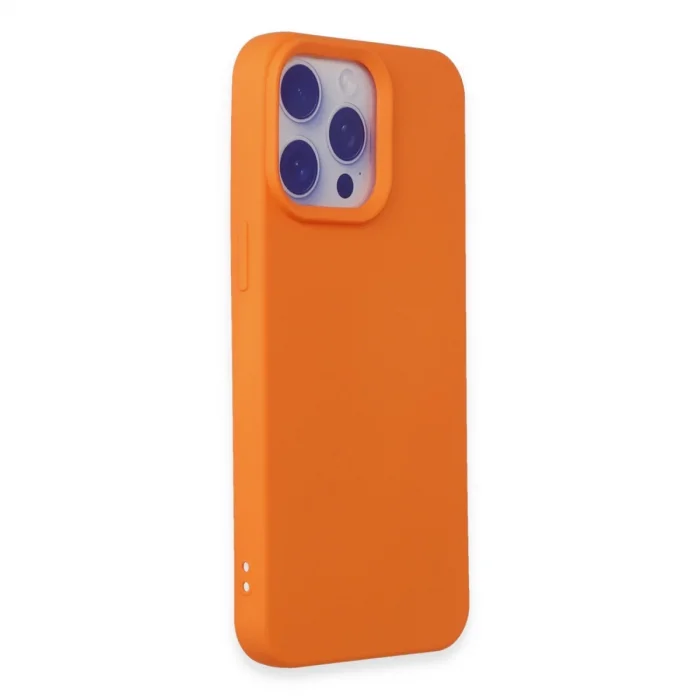 BUĞZ İphone 15 Pro Max Kılıf Nano İçi Kadife Silikon - Turuncu