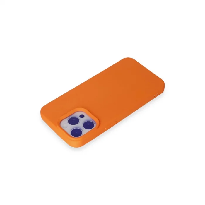 BUĞZ İphone 15 Pro Max Kılıf Nano İçi Kadife Silikon - Turuncu