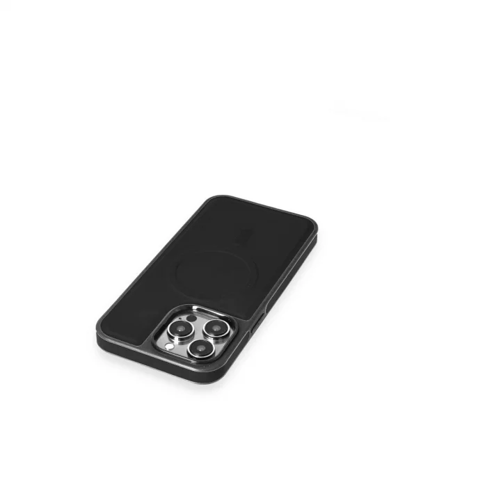 BUĞZ İphone 15 Pro Max Kılıf Ozzi Magsafe Deri Kapak - Siyah