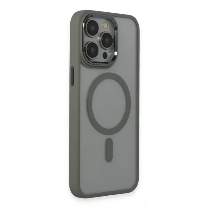 BUĞZ İphone 15 Pro Max Kılıf Room Magneticsafe Silikon - Gri