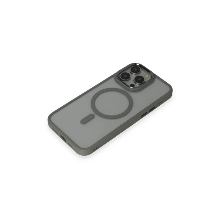 BUĞZ İphone 15 Pro Max Kılıf Room Magneticsafe Silikon - Gri