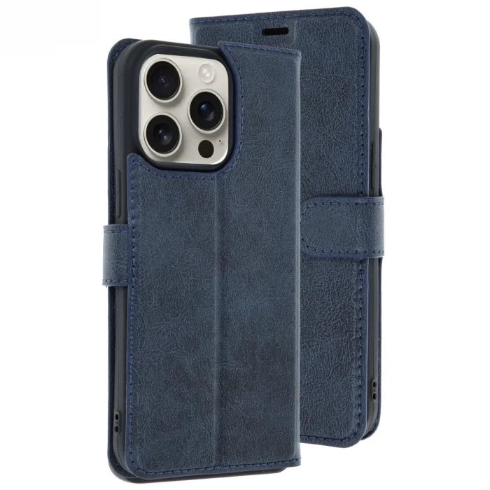 BUĞZ İphone 15 Pro Max Kılıf Trend S Plus Kapaklı Kılıf - Lacivert