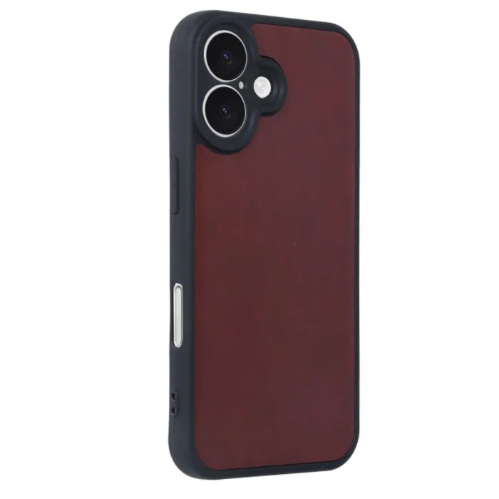 BUĞZ İphone 16 Kılıf Aras Deri Kapak - Bordo