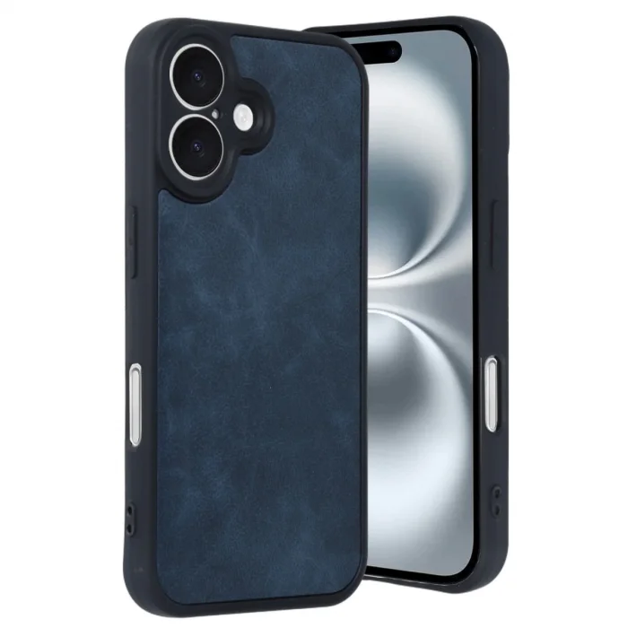 BUĞZ İphone 16 Kılıf Aras Deri Kapak - Lacivert