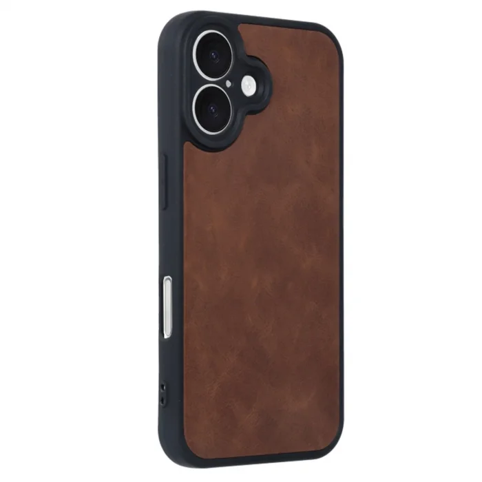 BUĞZ İphone 16 Kılıf Aras Deri Kapak - Taba