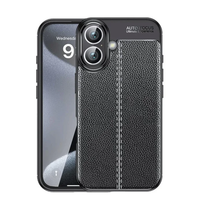 BUĞZ İphone 16 Kılıf Auto Focus Kapak - Siyah