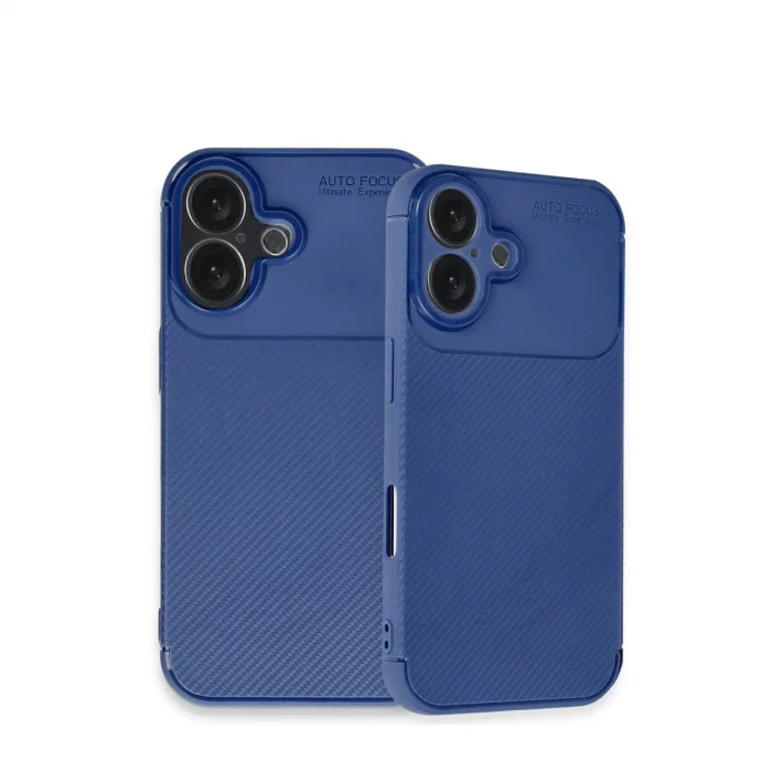 BUĞZ İphone 16 Kılıf Auto Focus Karbon Kapak - Lacivert