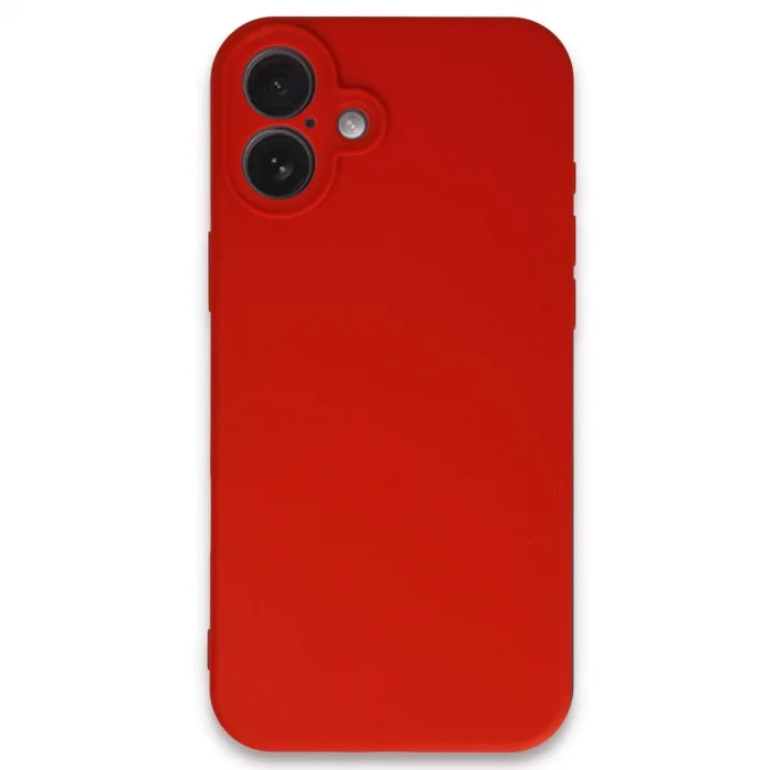 BUĞZ İphone 16 Kılıf First Silikon - Kırmızı