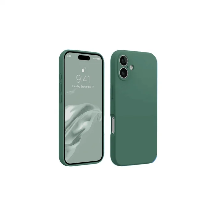 BUĞZ İphone 16 Kılıf First Silikon - Koyu Yeşil