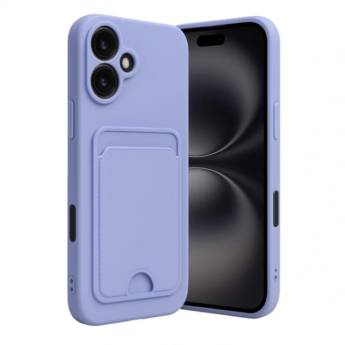 BUĞZ İphone 16 Kılıf Kelvin Kartvizitli Silikon - Lila