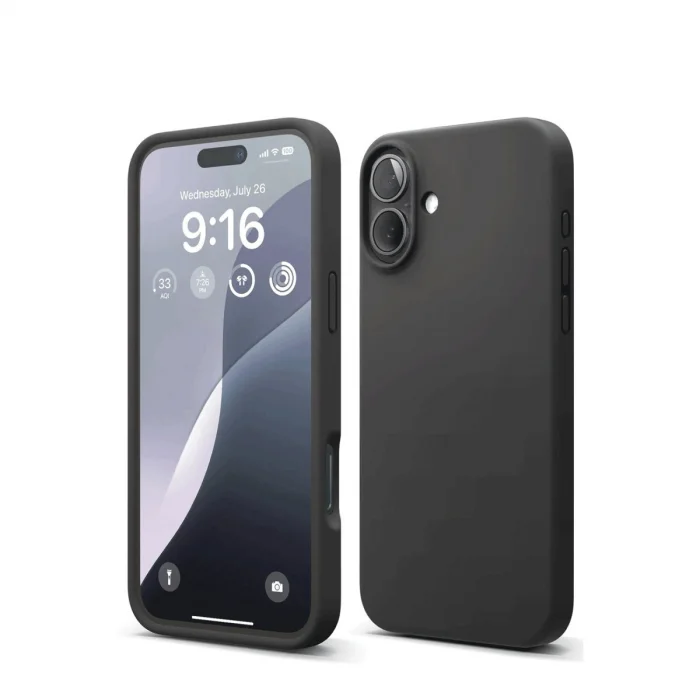 BUĞZ İphone 16 Kılıf Nano İçi Kadife Silikon - Siyah