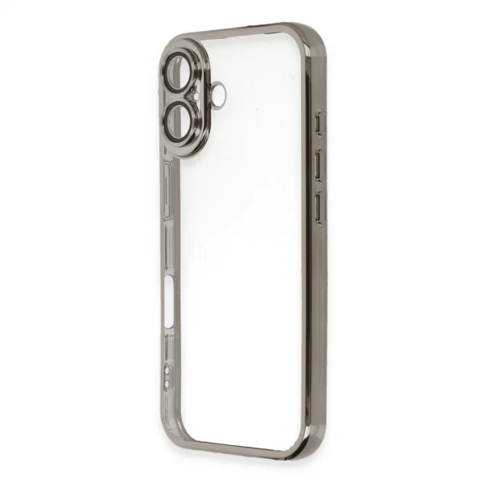 BUĞZ İphone 16 Kılıf Razer Lensli Silikon - Titanyum Gri