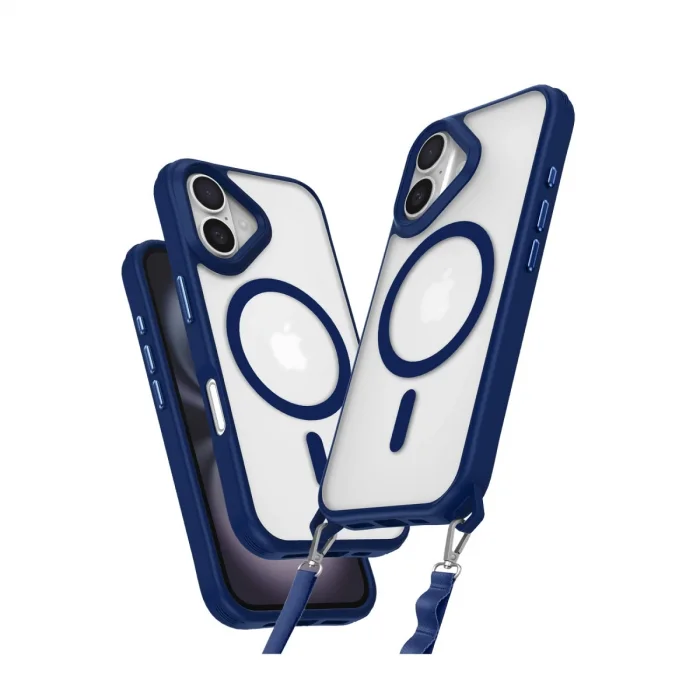 BUĞZ İphone 16 Plus Kılıf Enka Magsafe Silikon Kılıf - Lacivert