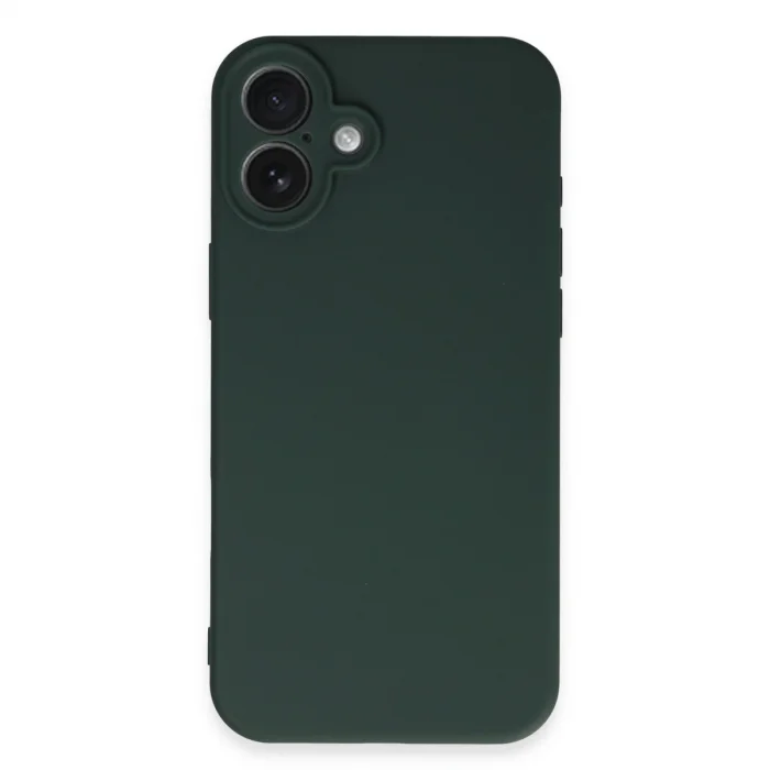 BUĞZ İphone 16 Plus Kılıf First Silikon - Koyu Yeşil