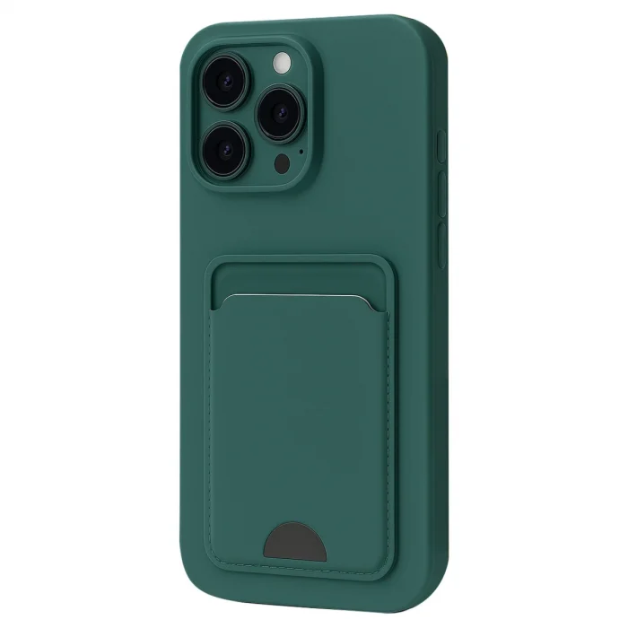 BUĞZ İphone 16 Plus Kılıf Kelvin Kartvizitli Silikon - Koyu Yeşil