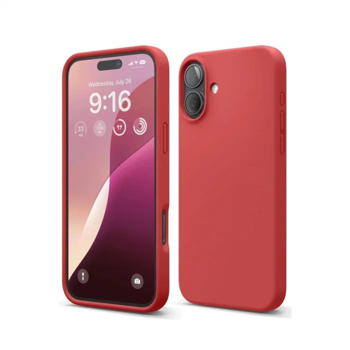 BUĞZ İphone 16 Plus Kılıf Nano İçi Kadife Silikon - Kırmızı