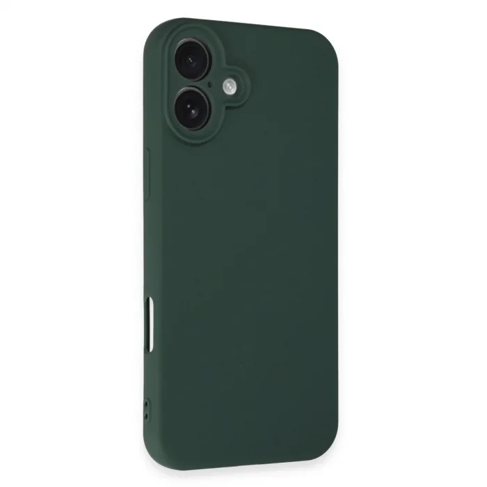 BUĞZ İphone 16 Plus Kılıf Nano İçi Kadife Silikon - Koyu Yeşil