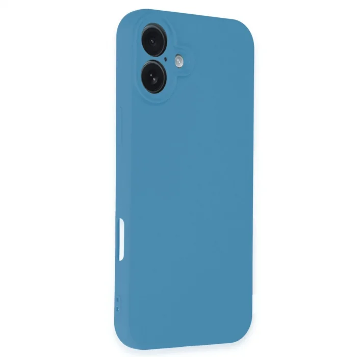 BUĞZ İphone 16 Plus Kılıf Nano İçi Kadife Silikon - Mavi